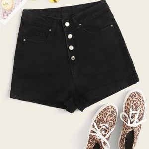 SHEIN medium black wash denim high waist shorts brand new never worn